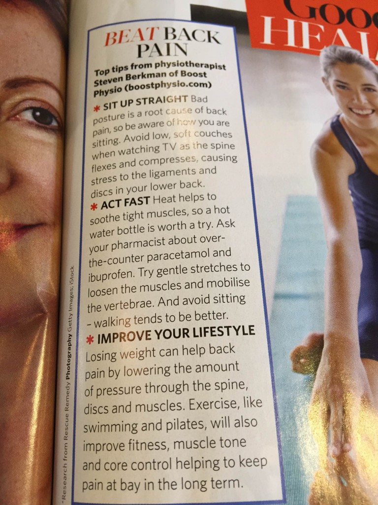 back pain essentials magazine