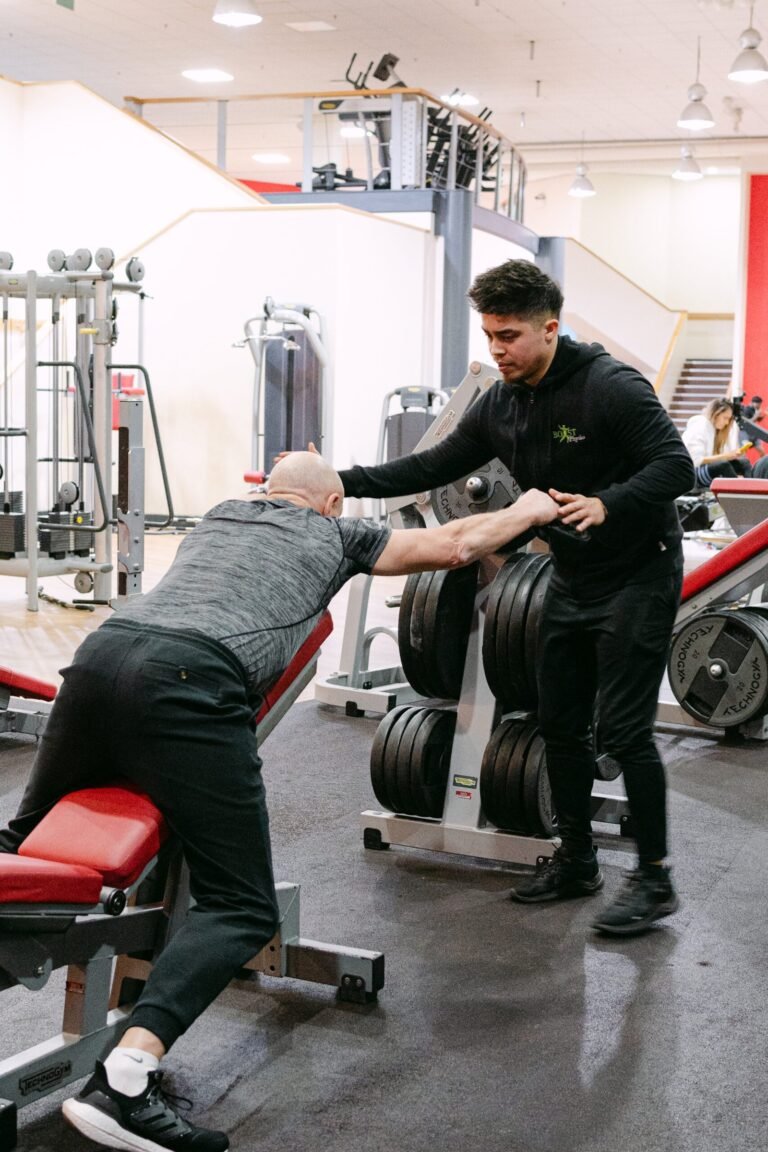 Dan Burgin supervising gym-based rehabilitation