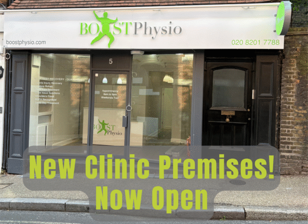 New Hampstead Clinic Premises! Now Open BOOST PHYSIO Hampstead Physiotherapy practice new premises 5 Holly Hill NW3 6QN