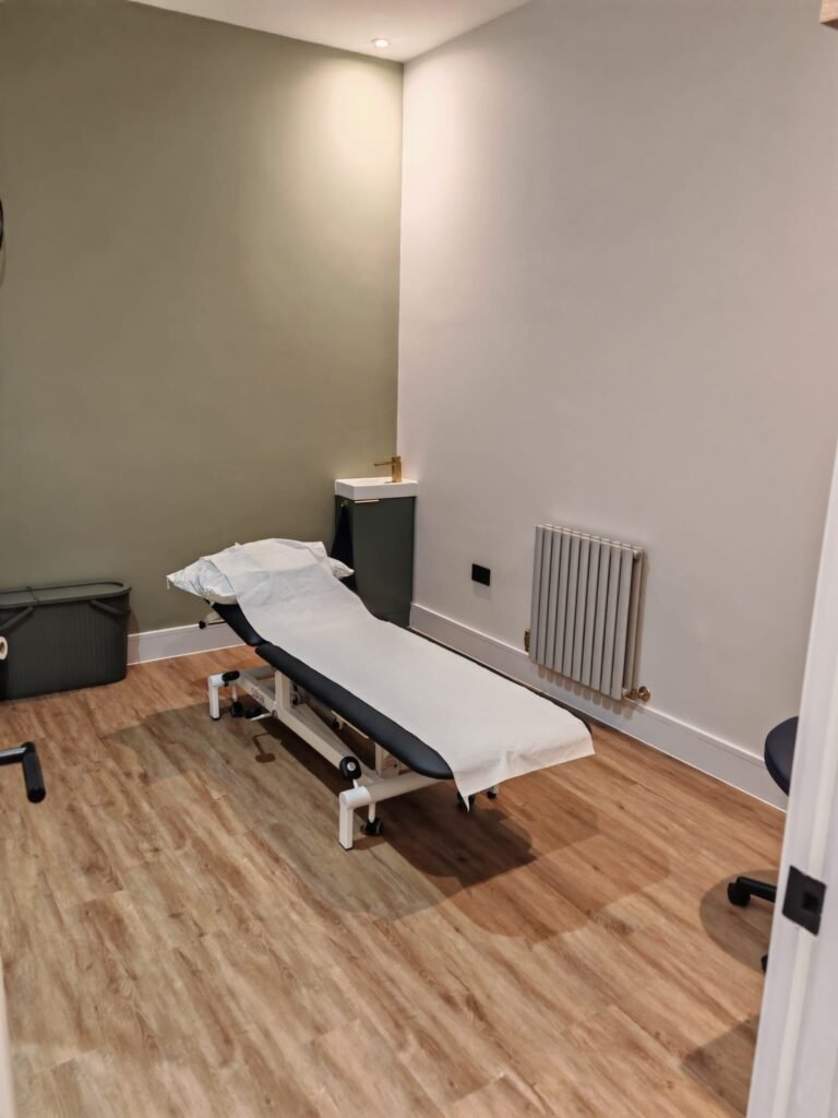 A treatment room at BOOST PHYSIO Hampstead Garden Suburb