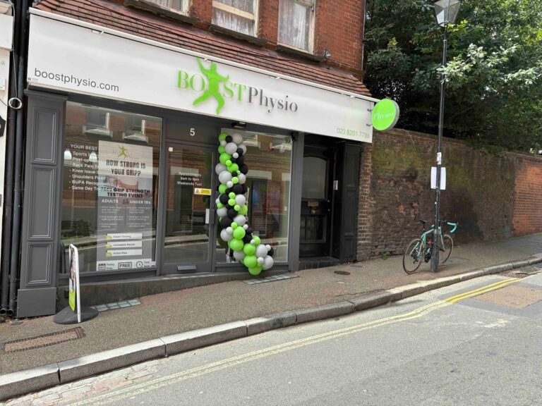 BOOST PHYSIO Hampstead clinic shopfront at 5 Holly Hill, London NW3