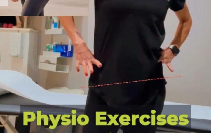 BOOST PHYSIO Muswell Hill physiotherapist demonstrating exercises for pain on the outside of the hip