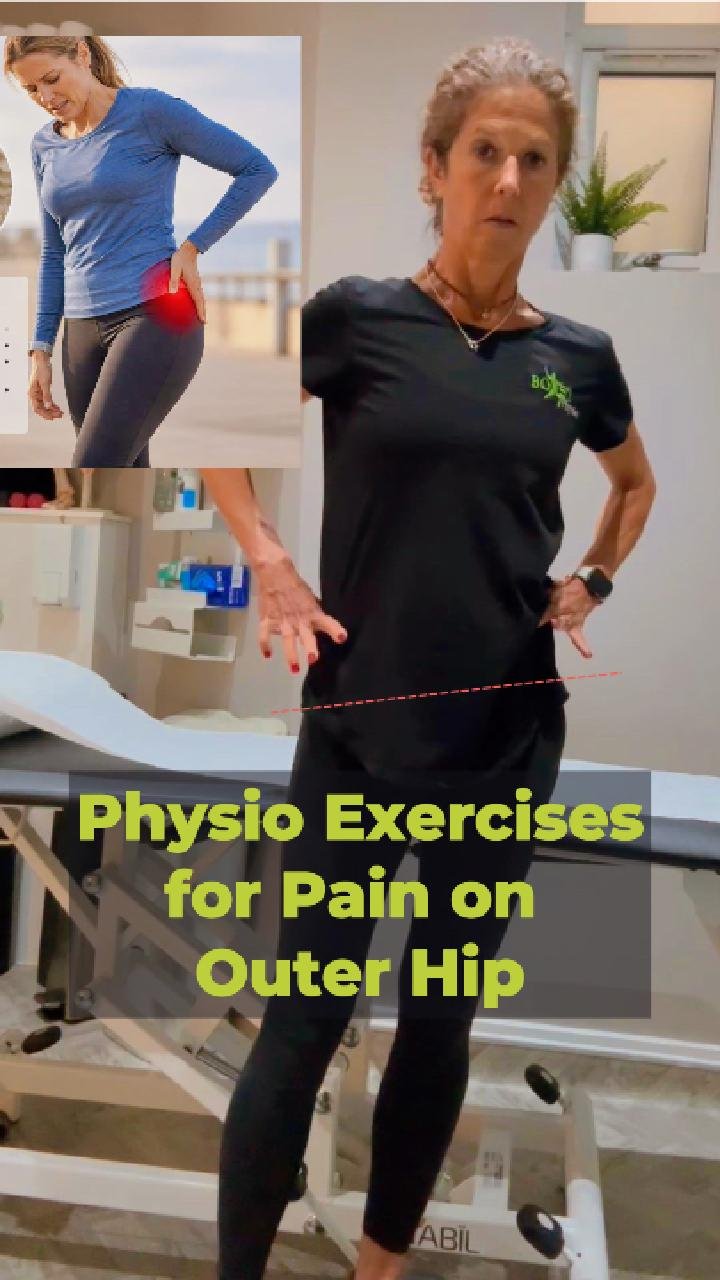 BOOST PHYSIO Muswell Hill physiotherapist demonstrating exercises for pain on the outside of the hip
